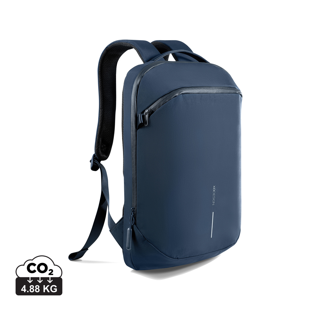 Sac à dos promotionnel fin en matières recyclées Bobby Air bleu marine et gris
